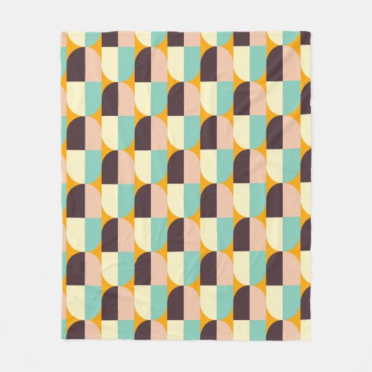 Geometric pattern with overlapping half-circles fleecedecke (Vorderseite)