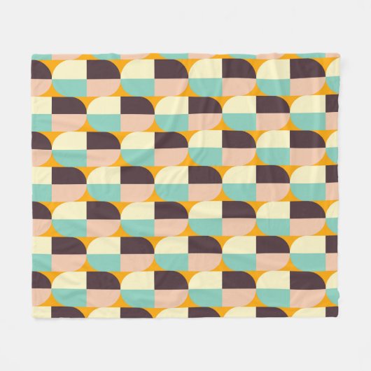 Geometric pattern with overlapping half-circles fleecedecke (Vorderseite (Horizontal))