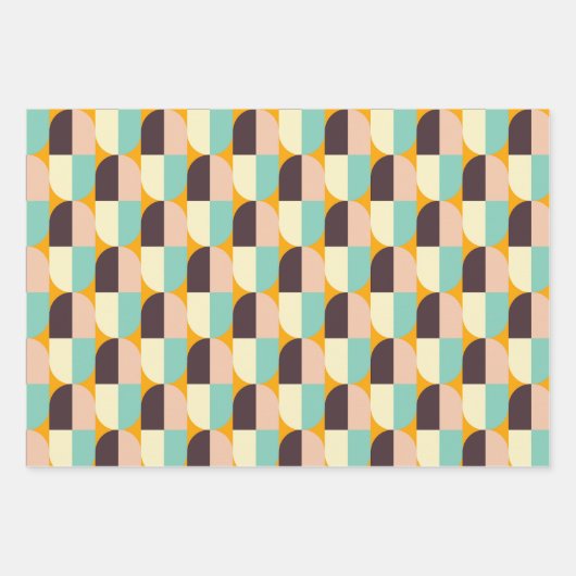 Geometric pattern with overlapping half-circles geschenkpapier set (Vorderseite 2)