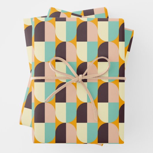 Geometric pattern with overlapping half-circles geschenkpapier set (Beispiel)
