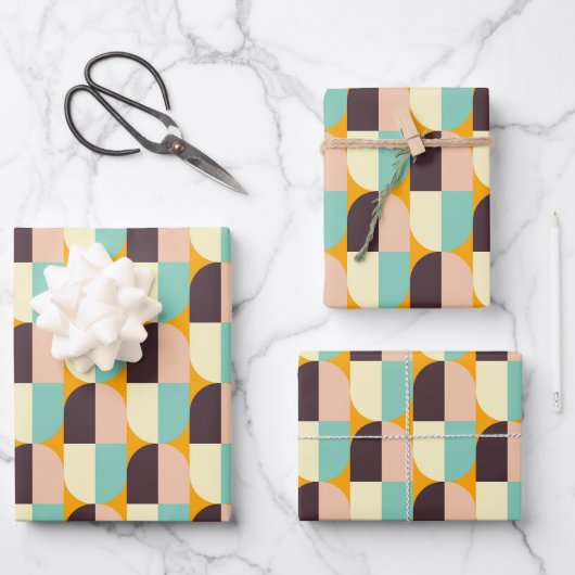 Geometric pattern with overlapping half-circles geschenkpapier set (Vorderseite)