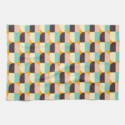 Geometric pattern with overlapping half-circles geschirrtuch (Horizontal)