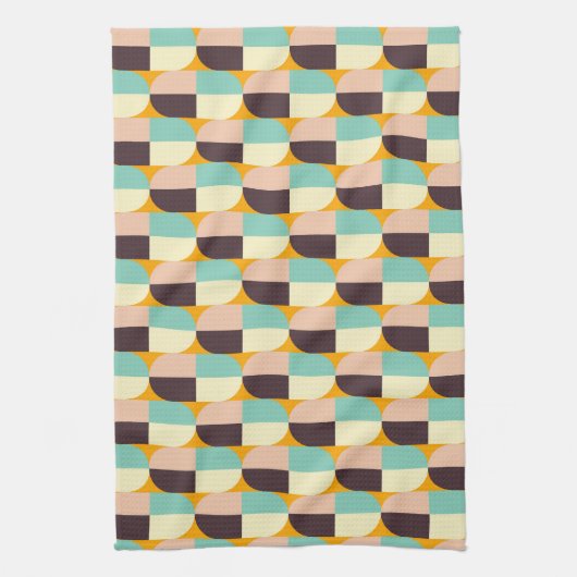 Geometric pattern with overlapping half-circles geschirrtuch (Vertikal)