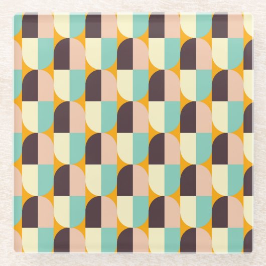 Geometric pattern with overlapping half-circles glasuntersetzer (Vorderseite)