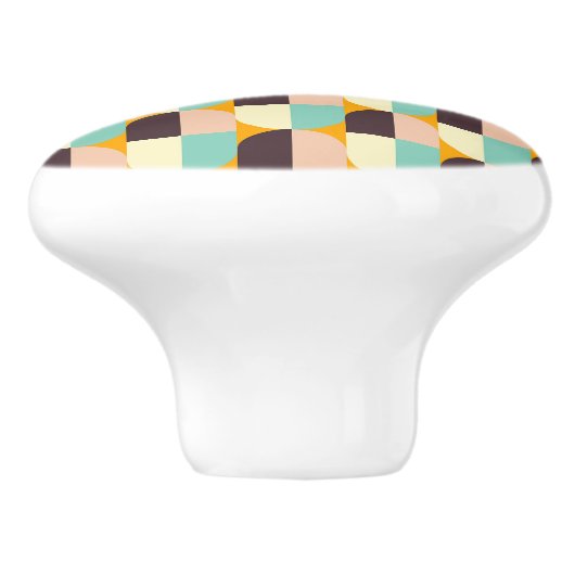 Geometric pattern with overlapping half-circles keramikknauf (Seitenansicht)