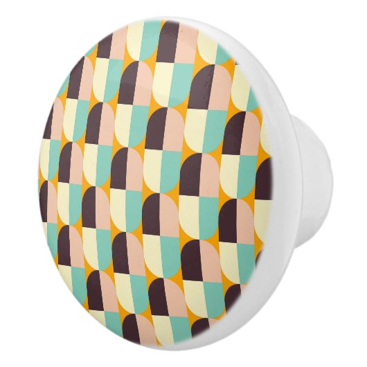 Geometric pattern with overlapping half-circles keramikknauf (Rechts)