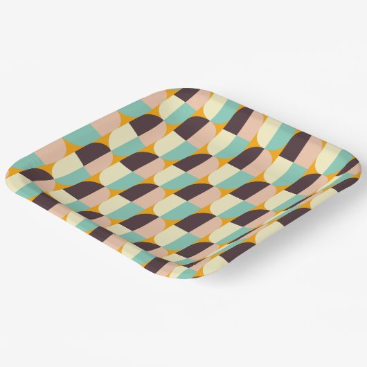 Geometric pattern with overlapping half-circles pappteller (Gewinkelt)