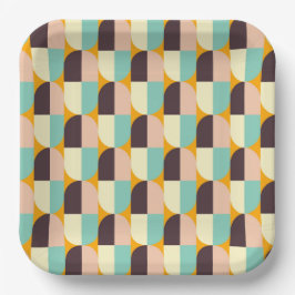 Geometric pattern with overlapping half-circles pappteller