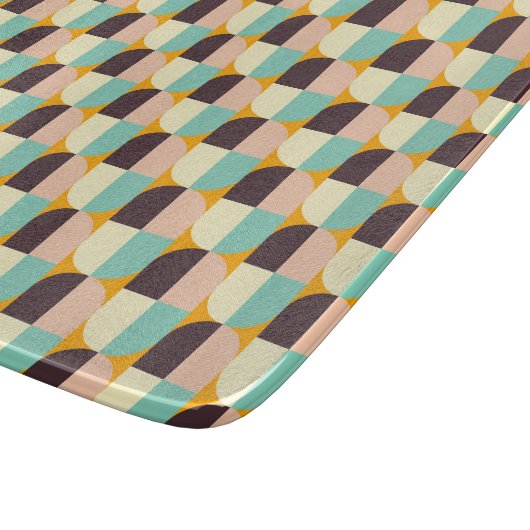 Geometric pattern with overlapping half-circles schneidebrett (Ecke)