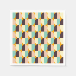 Geometric pattern with overlapping half-circles serviette