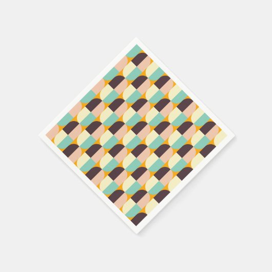 Geometric pattern with overlapping half-circles serviette (Ecke)