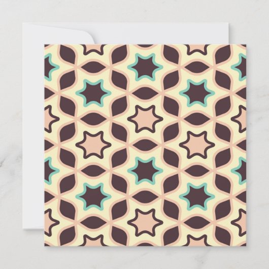  Geometric pattern with star shapes in brown and t Dankeskarte (Vorderseite)