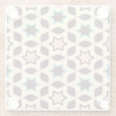  Geometric pattern with star shapes in brown and t Glasuntersetzer (Rückseite)