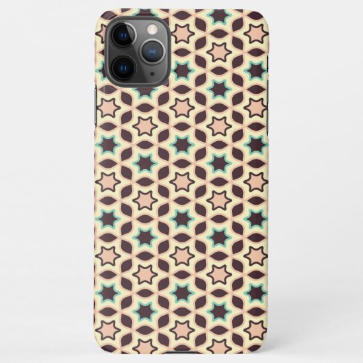  Geometric pattern with star shapes in brown and t iPhone Hülle (Rückseite)