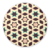  Geometric pattern with star shapes in brown and t Keramikknauf (Vorderseite)