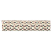  Geometric pattern with star shapes in brown and t Kurzer Tischläufer (Horizontal)