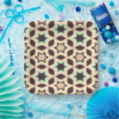  Geometric pattern with star shapes in brown and t Pappteller (Party)