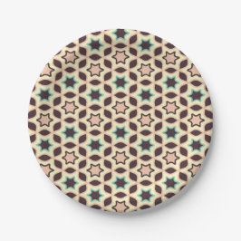  Geometric pattern with star shapes in brown and t Pappteller