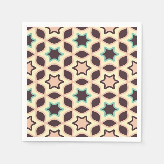  Geometric pattern with star shapes in brown and t Serviette (Vorderseite)