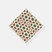  Geometric pattern with star shapes in brown and t Serviette (Ecke)