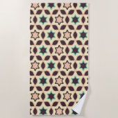  Geometric pattern with star shapes in brown and t Strandtuch (Vorderseite)