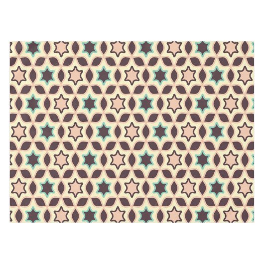  Geometric pattern with star shapes in brown and t Tischdecke (Vorderseite (Horizontal))