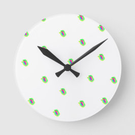 Geometric Patterned Precision Round Clock Runde Wanduhr