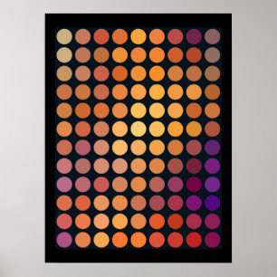 Geometric Patterns Purple and Orange Circles Poster