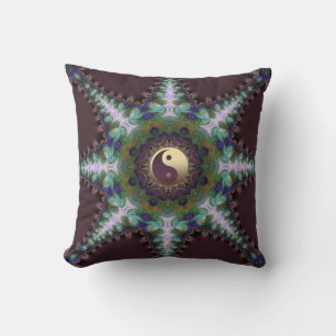 Geometric Peacock Star Yin Yang Cushion / Kissen