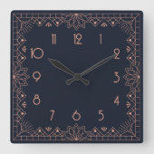 Geometric perfection in an Art Deco Quadratische Wanduhr (Vorderseite)