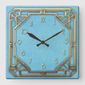 Geometric perfection in an Art Deco Wall Clock Quadratische Wanduhr (Vorderseite)