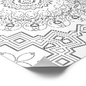 Geometric Petal Ring Coloring Page Artwork Design Poster (Ecke)