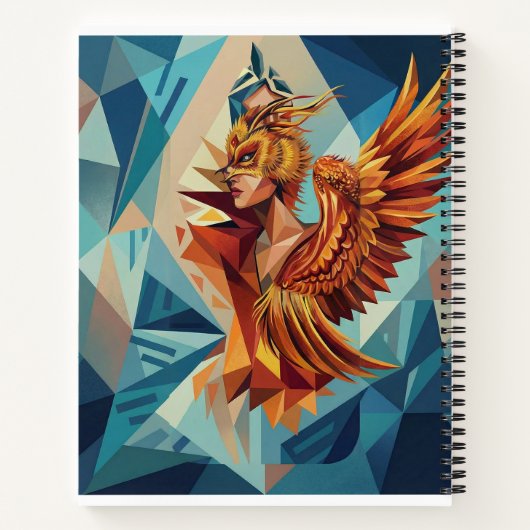 Geometric Phoenix Art Notebook Notizblock (Rückseite)