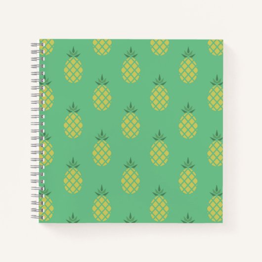 Geometric Pineapple Pattern on Green Notizblock (Vorderseite)