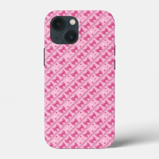 Geometric Pink Bows Polka Dots Coquette Case-Mate iPhone Hülle (Rückseite)