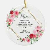 Geometric Pink Rose Bridal Bridesmaid Keramik Ornament (Vorne)