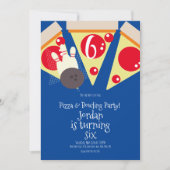 Geometric Pizza Slices Party Bowling Birthday Einladung (Vorderseite)