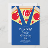 Geometric Pizza Slices Party Toppings Birthday Einladung (Vorderseite)