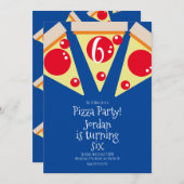 Geometric Pizza Slices Party Toppings Birthday Einladung (Vorne/Hinten)