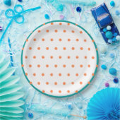 Geometric Polka Dots Burnt Orange White Aquamarin Pappteller (Party)