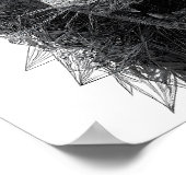 Geometric Power Art: Lion Head Lattice Poster (Ecke)