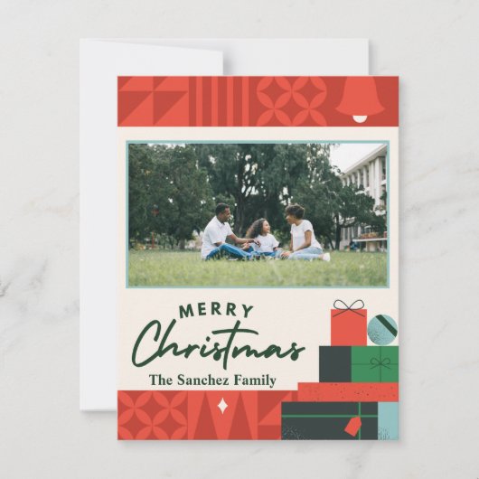 Geometric präsentiert "Merry Christmas" Karte 1 Fo (Vorderseite)