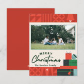 Geometric präsentiert "Merry Christmas" Karte 1 Fo (Vorne/Hinten)