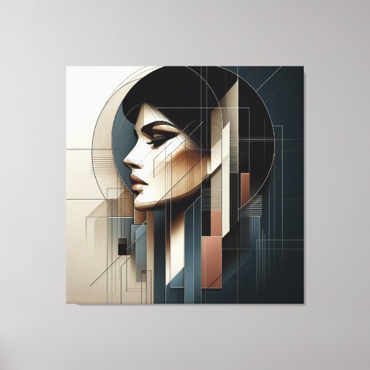 Geometric Profile Composition Leinwanddruck (Vorderseite)