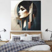 Geometric Profile Composition Leinwanddruck (Insitu (Schlafzimmer))