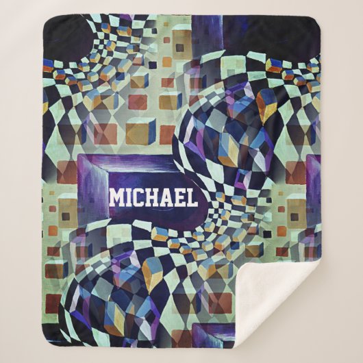 Geometric Psychedelic Name Art for Boys Sherpadecke (Vorderseite)