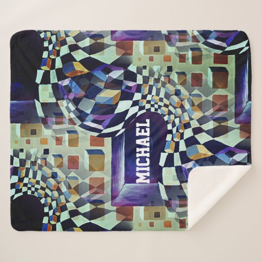 Geometric Psychedelic Name Art for Boys Sherpadecke (Vorderseite (Horizontal))