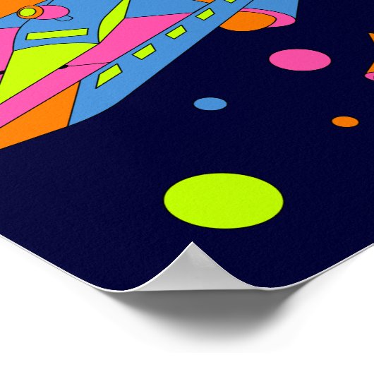 Geometric Psychedelic Space Fleet Poster (Ecke)