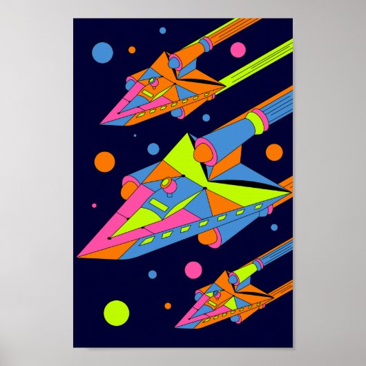 Geometric Psychedelic Space Fleet Poster (Vorne)