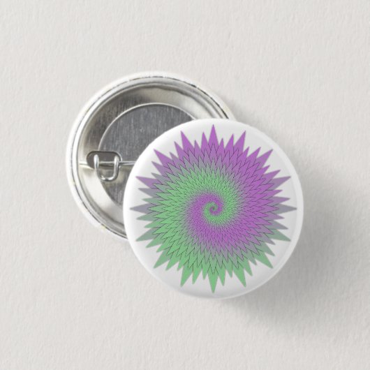 Geometric Purple and Green Button (Vorne & Hinten)